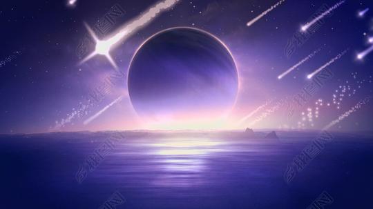 陪你去看流星雨绚丽海洋背景素材(图片编号:1