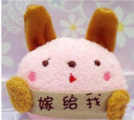 8cm表白情侣珍珠绒小兔子挂件图片_5