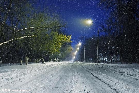 夜晚下雪的街道图片素材图片id885147其他风光风景图片