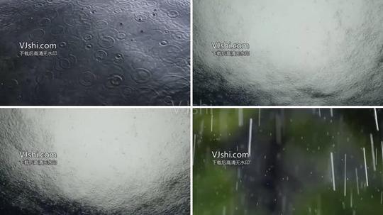 雨滴下落_下雨天视频素材