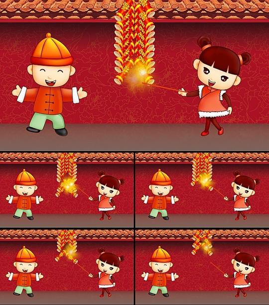 新年放鞭炮视频素材