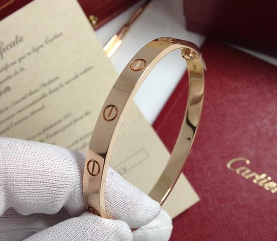 cartier/卡地亚love手镯无钻18k玫瑰金宽版四钻窄版男女手环750