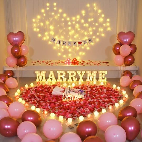 成年生日装饰场景布置情人节party派对浪漫情侣求婚表白气球套餐