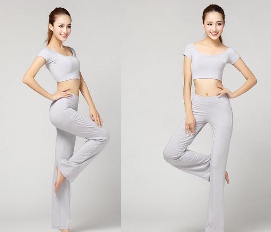 瑜伽练功健身肚皮舞套装新款涟服跑步俞加珈yoga表演女装短居家