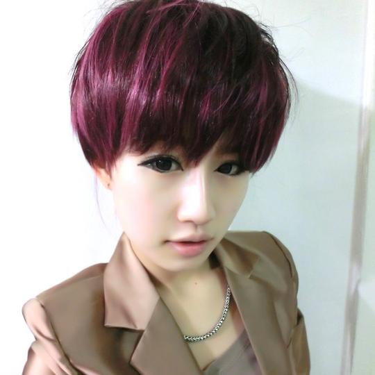 挑染渐变彩虹发片长发卷发日韩个性短发女王美发发型萌萌