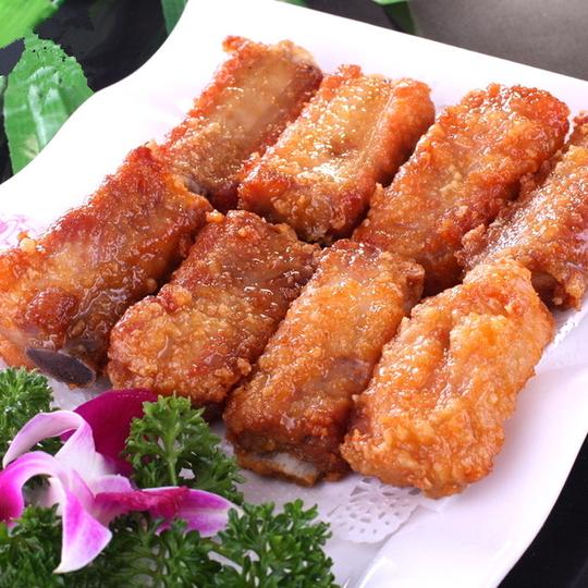 广东小炒蒜香骨半成品炸排骨酒店美食港式茶餐厅食品