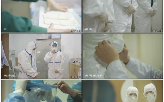 4546383武汉加油逆行者疫情期间医院穿防护服的一线医护人员高清视频素材