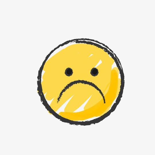 手绘不开心表情免抠素材