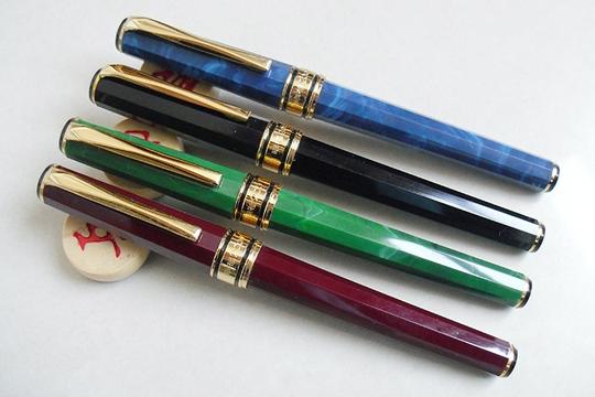 老永生钢笔正品2007旋帽宝珠笔树脂多边形笔身复古多色