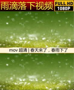 下雨天镜头细雨绵绵雨水自然景色唯美雨滴舞台led背景视频素材