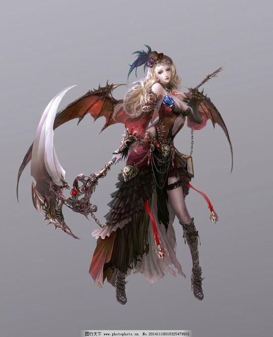 游戏原画游戏人物玄幻武侠免抠素材分层素材美女吸血鬼