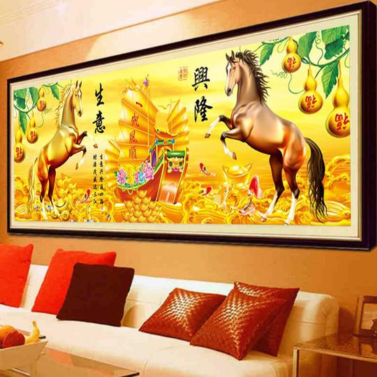新款5d钻石画一帆风顺十字绣满钻客厅2018生意兴隆店铺贴钻钻石绣