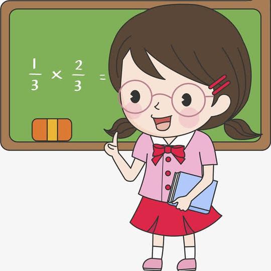 卡通女孩讲课素材