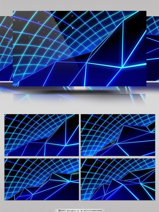 蔚蓝网格3d科技酷炫效果视频素材