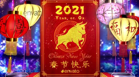 ae模板-2021牛年祝福视频模板中国风新年视频模板新年片头模板新年祝福片头视频春节祝福视频模板中国春节新年模板新年庆祝视频模板