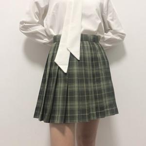 【千岁】现货中牌原创jk制服西式格裙百褶裙制服裙橄榄军绿短裙