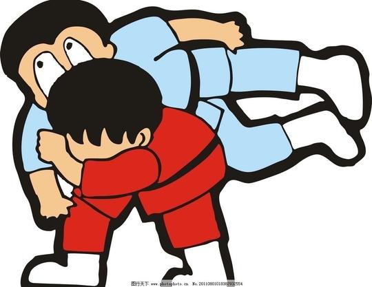 搏击漫画人物武术空手道卡通动漫动画
