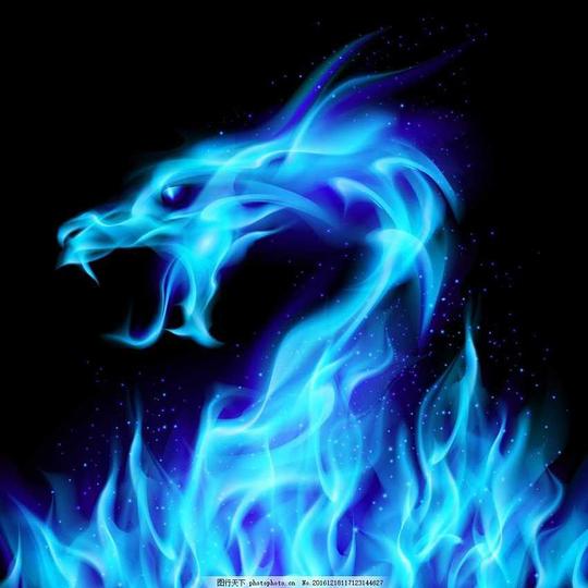 火龙火焰背景火龙火焰背景图片素材蓝色火焰燃烧火苗火焰图片