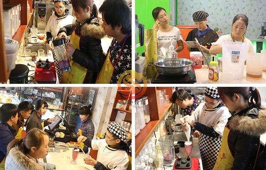 秦皇岛布丁奶茶开店创业培训班2,老师实践操作中带领你回忆理论学习