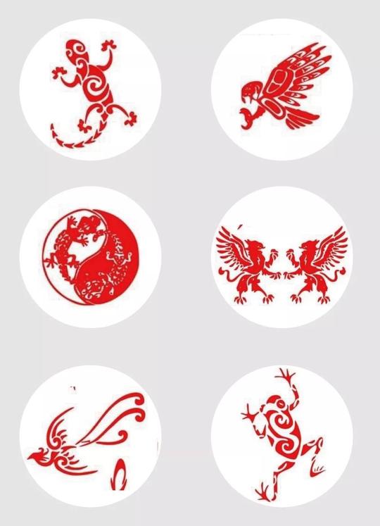 最常见的是提取古代字画中的元素形象,剪纸窗花艺术等本身图形化程度