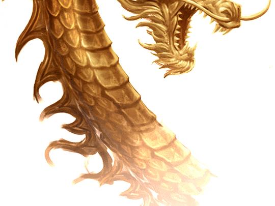 金色的龙透明&lt;/strong&gt;素材图