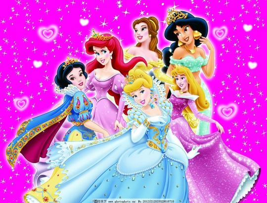 公主漫画白雪公主公主灰姑娘心形点点psd分层素材源文件381dp