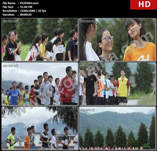 ps39404比赛加油孩子学生云南跑步运动高清实拍视频素材
