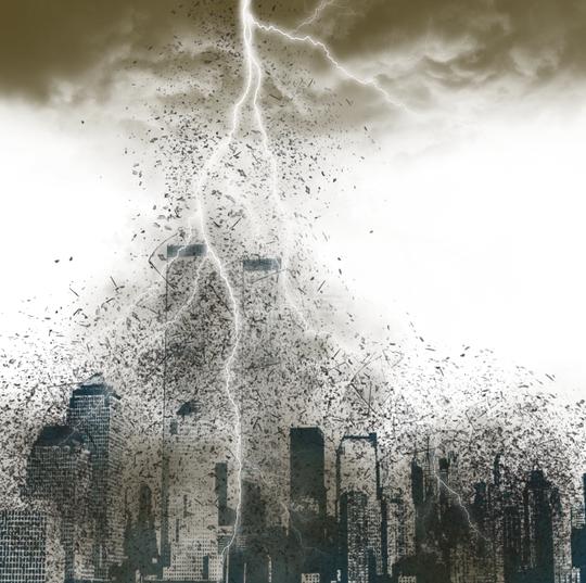 地震天空雷电灾难乌云效果素材