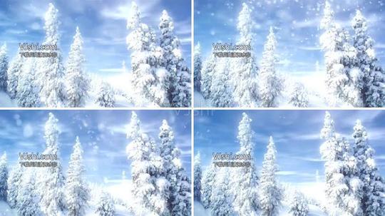 唯美雪舞雪花飘落素材