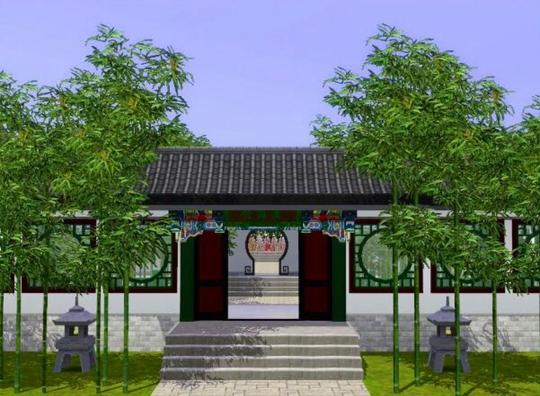 古代房屋古代背景古代场景古风竹屋木屋室内风景