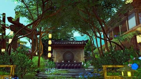 【剑网三家园】正式服冷门14号2000平，幽静独立，花园式小院子。