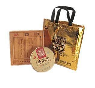 湖南安化黑茶白沙溪同品资江缘牌精品千两茶饼礼盒