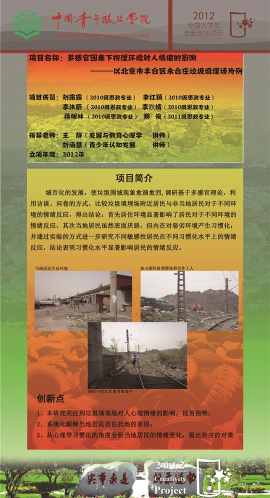 2012年国家级大学生创新创业项目结项展板(1-20)