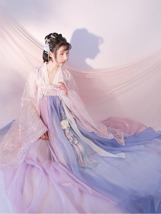 正版原创汉服白菜民族服装女古装中国风学生仙女樱花超仙古风套装