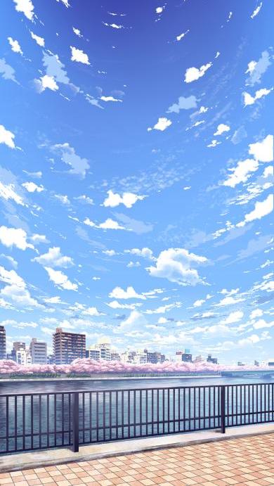 漫画场景天空城市唯美