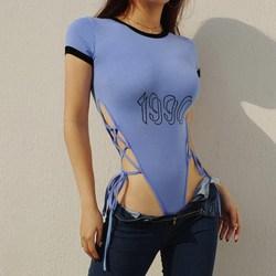 2019抖音快手网红性感女装欧美紧身连体衣外穿长袖打底衫薄款上衣
