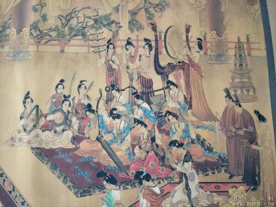 乡下收的唐代一副名人开元盛世人物长卷画