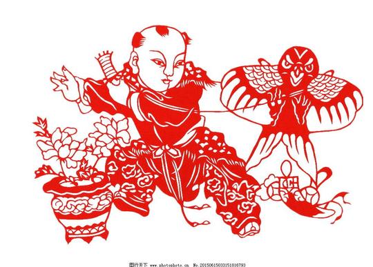 剪纸孩子剪纸孩子免费下载传统吉祥婚纱儿童写真相册模板