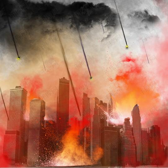地震火苗火焰乌烟瘴气灾难元素素材图片免费下载_高清