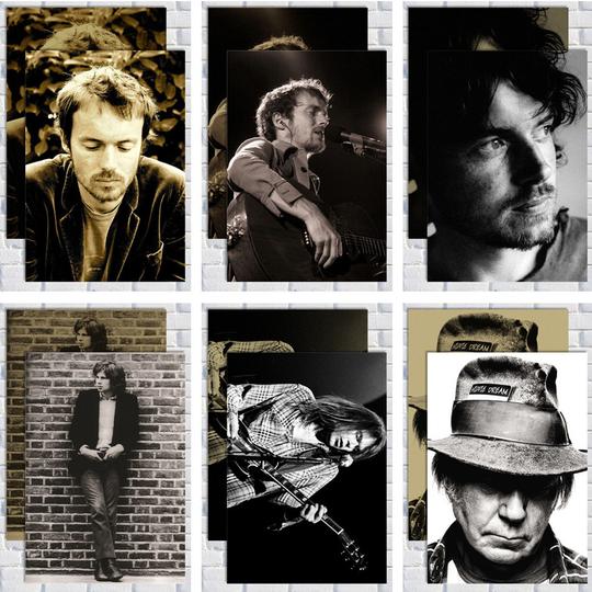 damienrice/neilyoung尼尔杨/nickdrake民谣诗人海报挂画