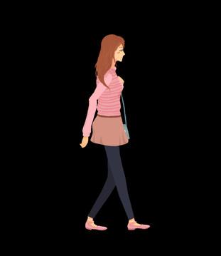 女孩子走路动态--汇图网huitu.com
