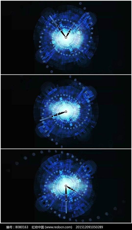 魔幻无限循环时钟旋转视频图片