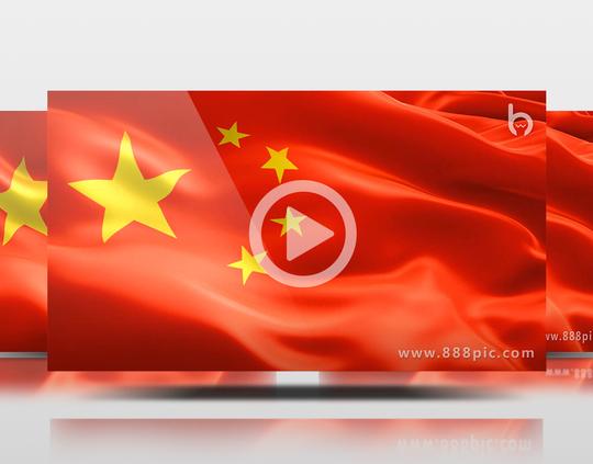 五星红旗中国国旗飘扬明亮视频素材