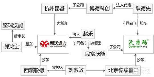 坚瑞沃能及其关联公司关系图.