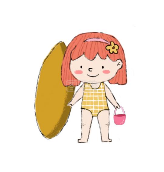 暑假夏日大暑小暑卡通人物免抠素材