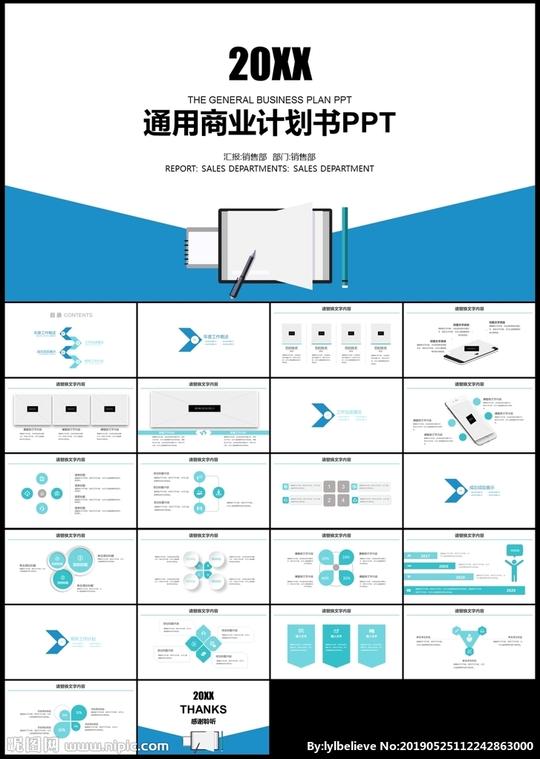 蓝色商务简约创业项目商业计划书