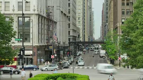 街道,交通,芝加哥市,商务视频素材_id:4459460