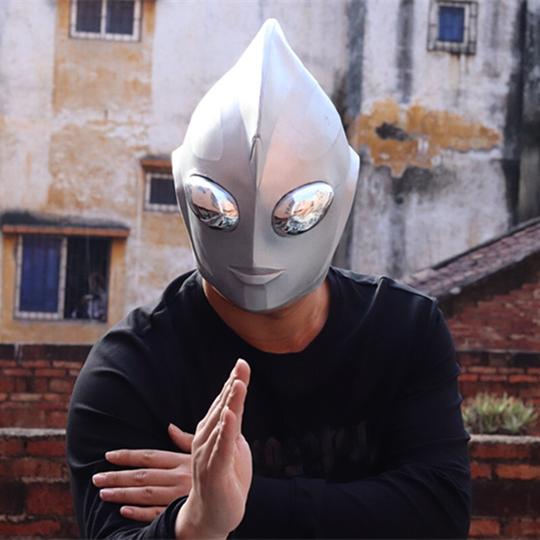 奥特曼头套迪迦面具头盔皮套cosplay真人派对可穿戴表演抖音同款抖音奥特曼(乳胶加厚不发光)