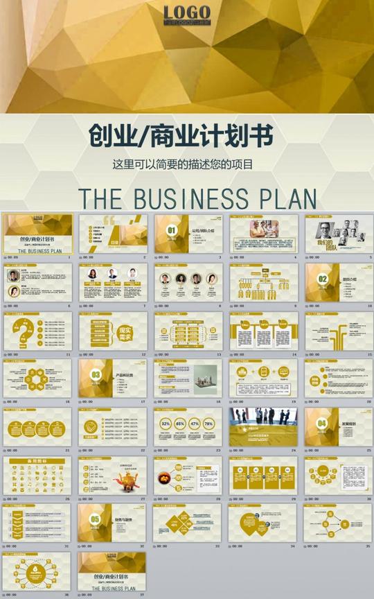 作品标题:简约大气的商业创业融资计划书ppt