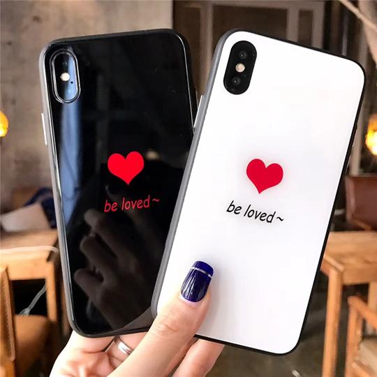 爱心个性6情侣iphone7plus手机壳x带挂绳苹果6s玻璃套潮男女款i8p
